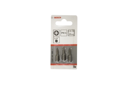 Бита BOSCH  25мм  PH1 XH  3шт